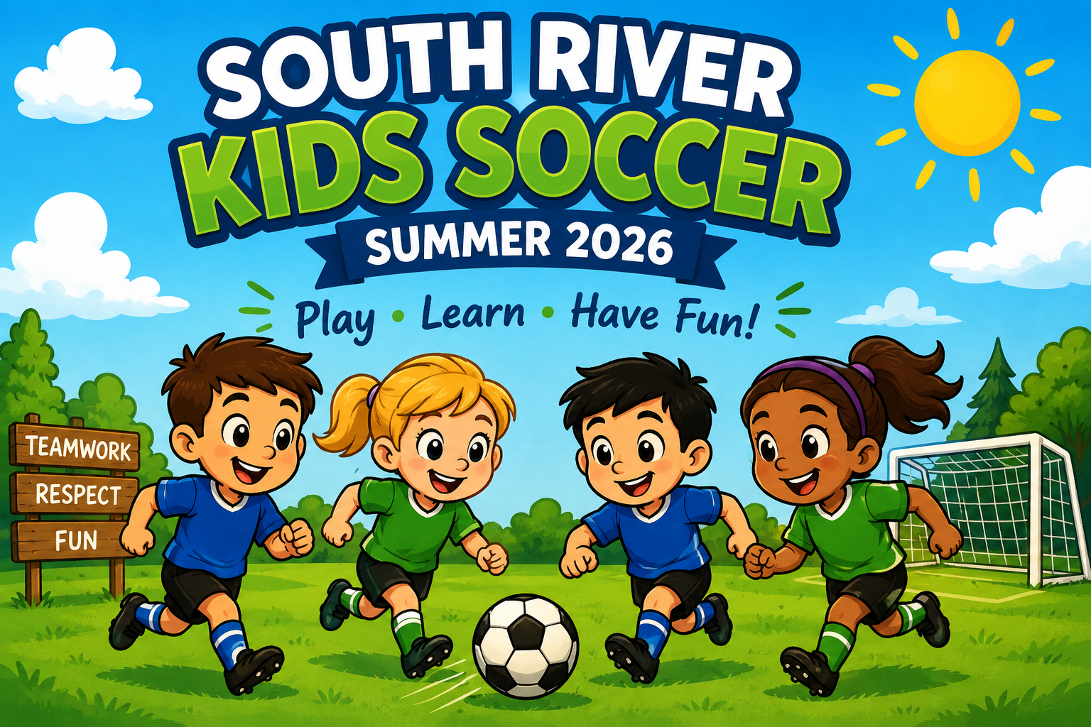Kids participating in the South River Soccer Program 2026
